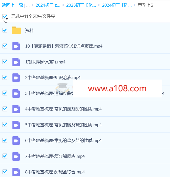 2024初三中考化学 陈潭飞 S春季班