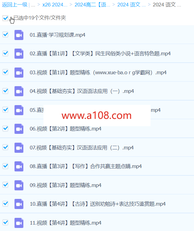 罗斐然2024高二语文 A+ 寒假班 百度网盘